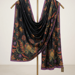 Printed Lawn Purple & Black Multi Dupatta
