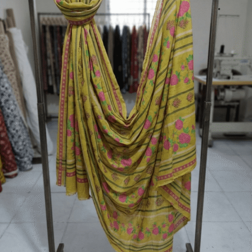Premium Yellow Printed Lawn Dupatta