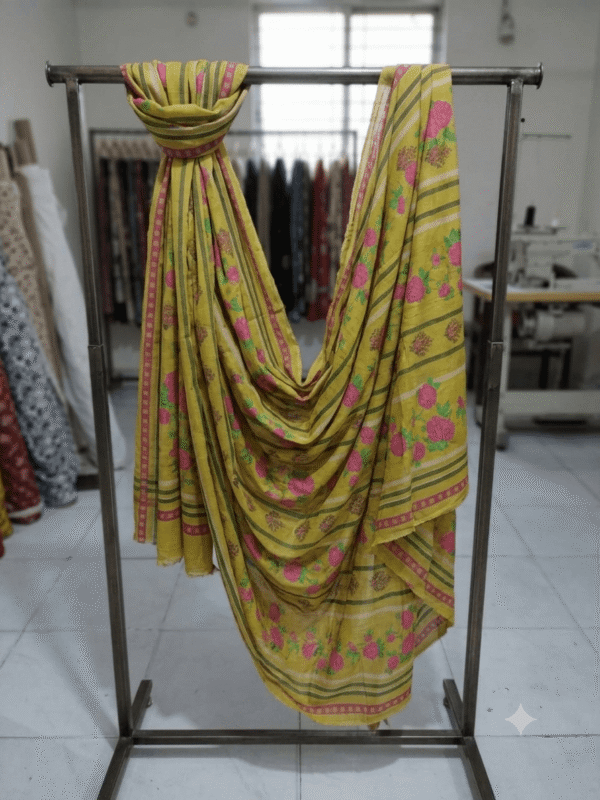Premium Yellow Printed Lawn Dupatta