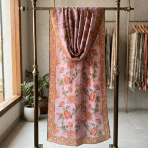 Pink Multi Printed Chiffon Dupatta