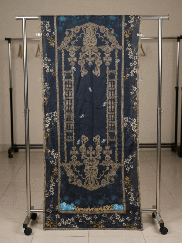 Black & Golden Printed Lawn Dupatta
