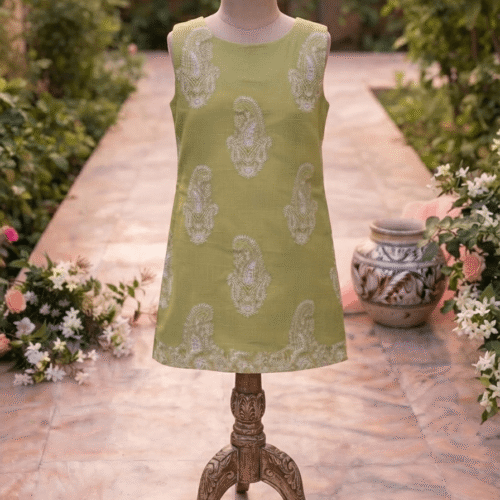 Gemini_Generated_Image_tu24rwtu24rwtu24.png Sleeves Less Olive Green Embroidered Shirt _ Stitched