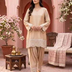 Trusser Silk Embrodered Skin 2 Piece Suit - Stiched