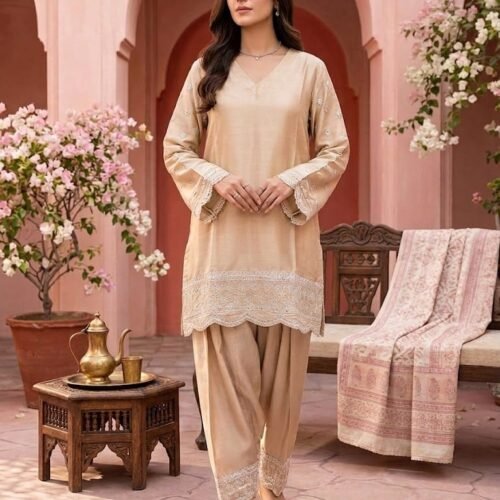 Trusser Silk Embrodered Skin 2 Piece Suit - Stiched