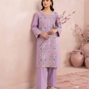 Lilac Embroidered Lawn 2 Piece Stitched Suit