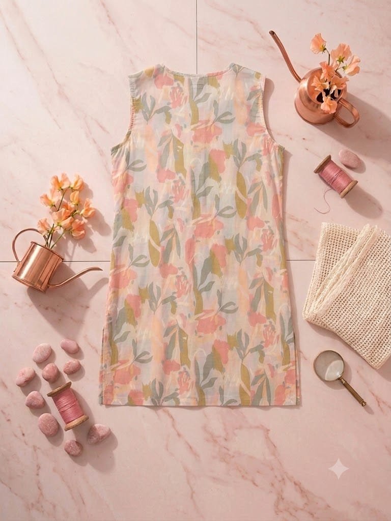 Women's Sleeveless Multi Print Shirt – Stitched - Image 2