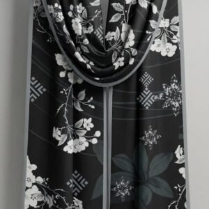 Premium Black & Gray Printed Lawn Dupatta