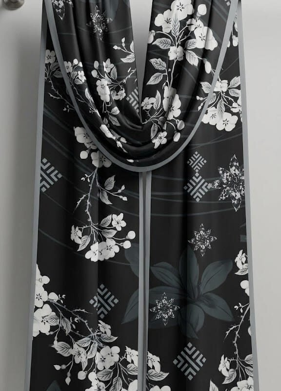 Premium Black & Gray Printed Lawn Dupatta