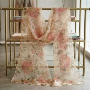 Premium Floral Printed Organza Dupatta