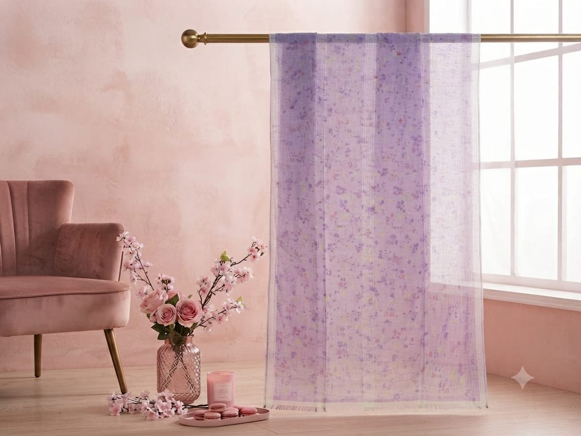 Premium Purple Floral Printed Dupatta