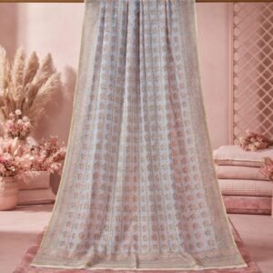 Sky Blue Printed Dupatta
