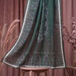 Elegant Emerald Green Nano Printed Dupatta