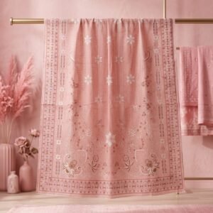 Blush Pink Filigree Floral Printed Nano Fabric Dupatta