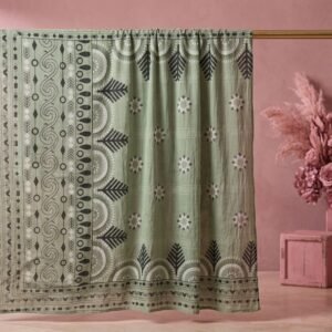 Pistachio Green Pine Motif Printed Nano Fabric Dupatta