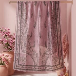 Elegant Dusty Rose Floral Printed Nano Dupatta