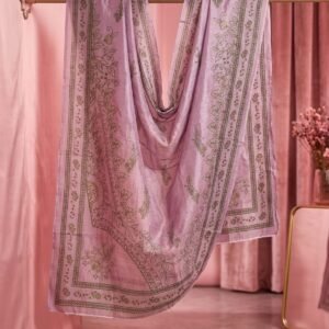Elegant Lavender Floral Printed Nano Dupatta