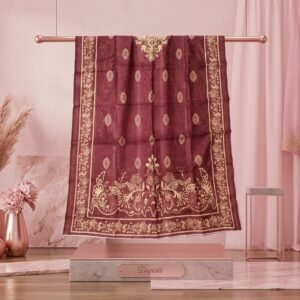 Maroon Gold Nano Chord Dupatta