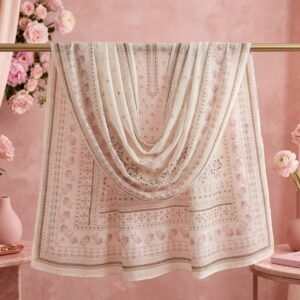 Dusty Peach Paisley Nano Chord Dupatta