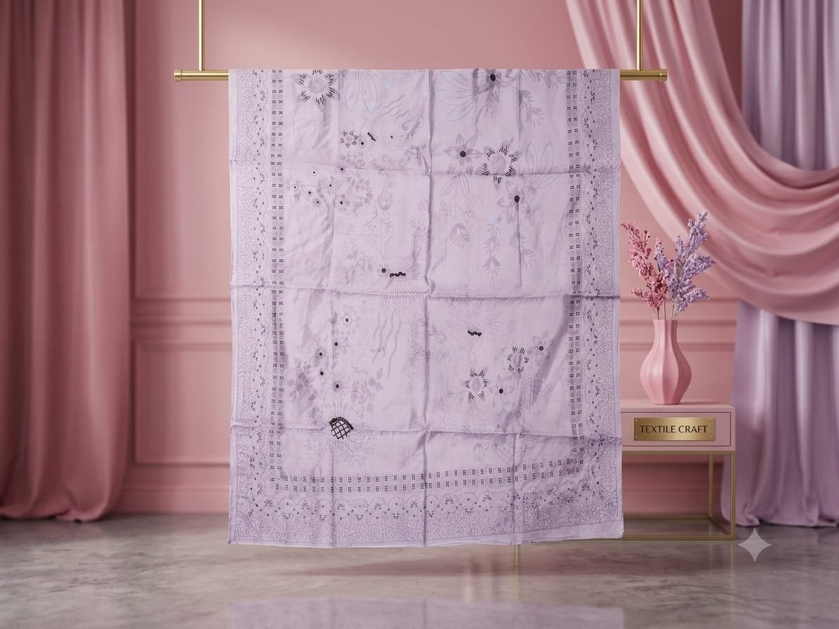 nano fabric nano chord nano jacquard taupe dupatta