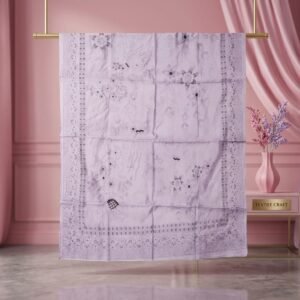 Soft Lavender Sketch Floral Nano Chord Dupatta