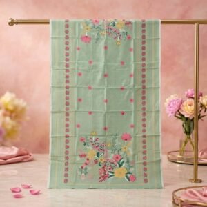 Mint Green Floral Printed Nano Chord Dupatta