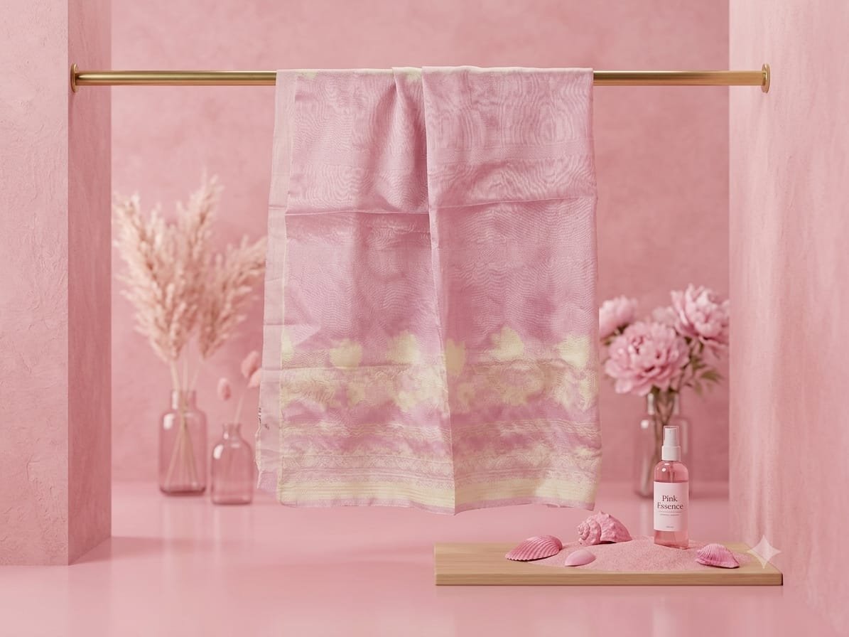 Soft Pink Tie-Dye Pattern Nano Chord Dupatta